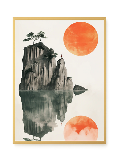 Misty Lake Canvas Wall Art