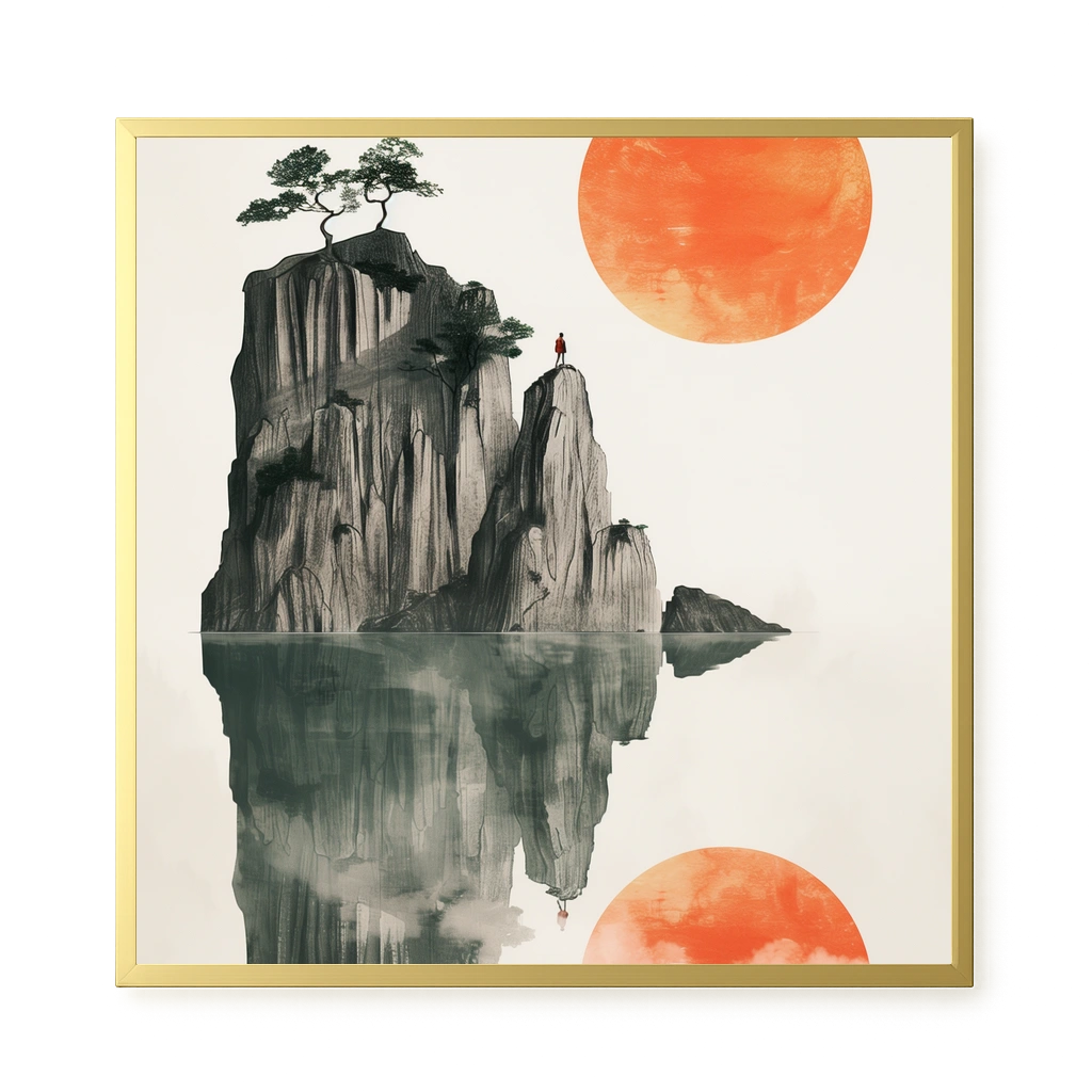 Misty Lake Canvas Wall Art