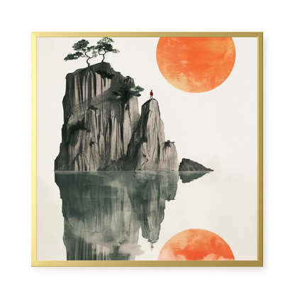 Misty Lake Canvas Wall Art