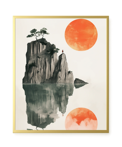 Misty Lake Canvas Wall Art