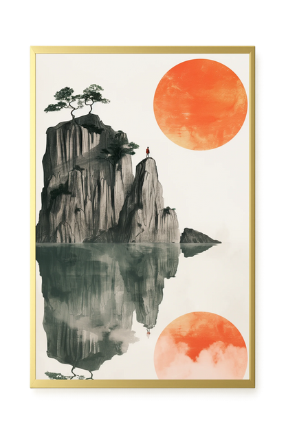 Misty Lake Canvas Wall Art