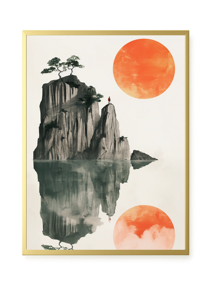 Misty Lake Canvas Wall Art