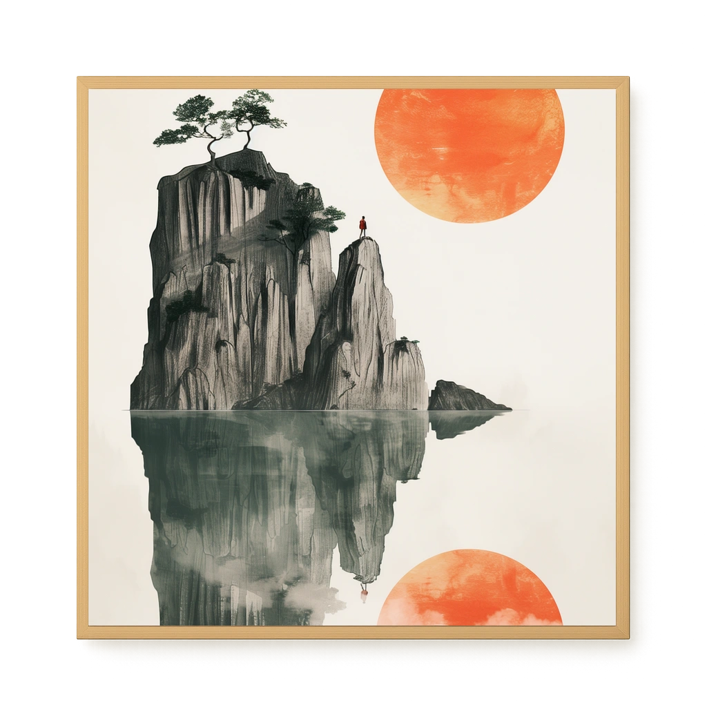 Misty Lake Canvas Wall Art