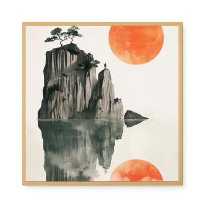 Misty Lake Canvas Wall Art