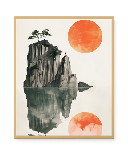 Misty Lake Canvas Wall Art