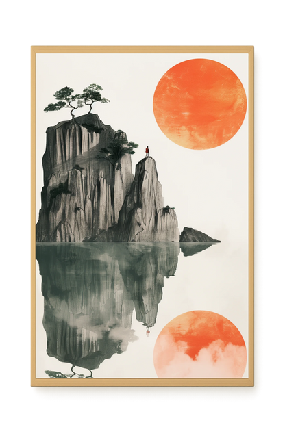 Misty Lake Canvas Wall Art