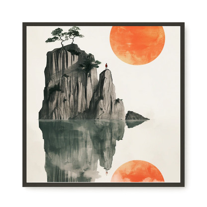 Misty Lake Canvas Wall Art