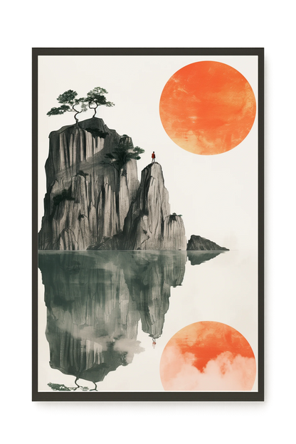Misty Lake Canvas Wall Art