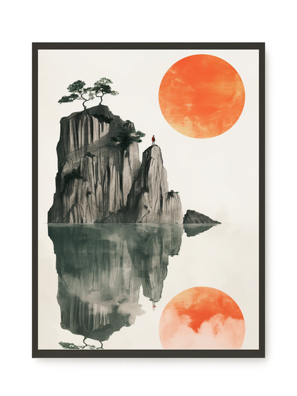 Misty Lake Canvas Wall Art