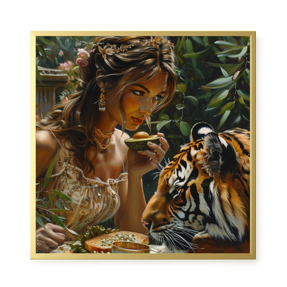 Tea with Tiger Canvas Wall Art