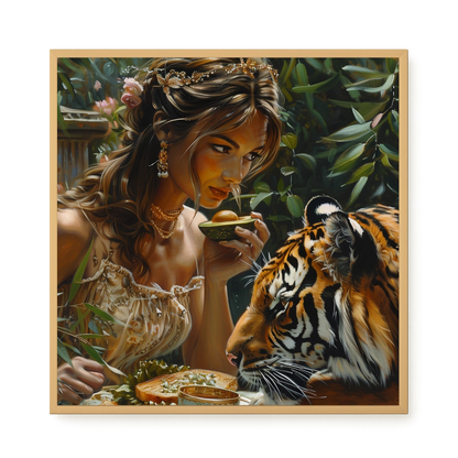 Tea with Tiger Canvas Wall Art