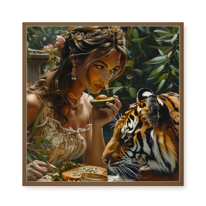 Tea with Tiger Canvas Wall Art