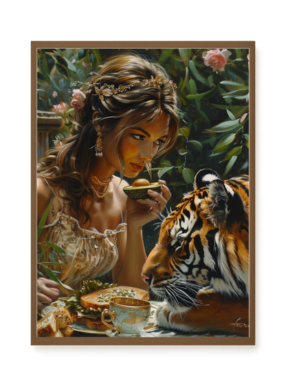 Tea with Tiger Canvas Wall Art