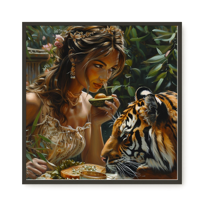 Tea with Tiger Canvas Wall Art