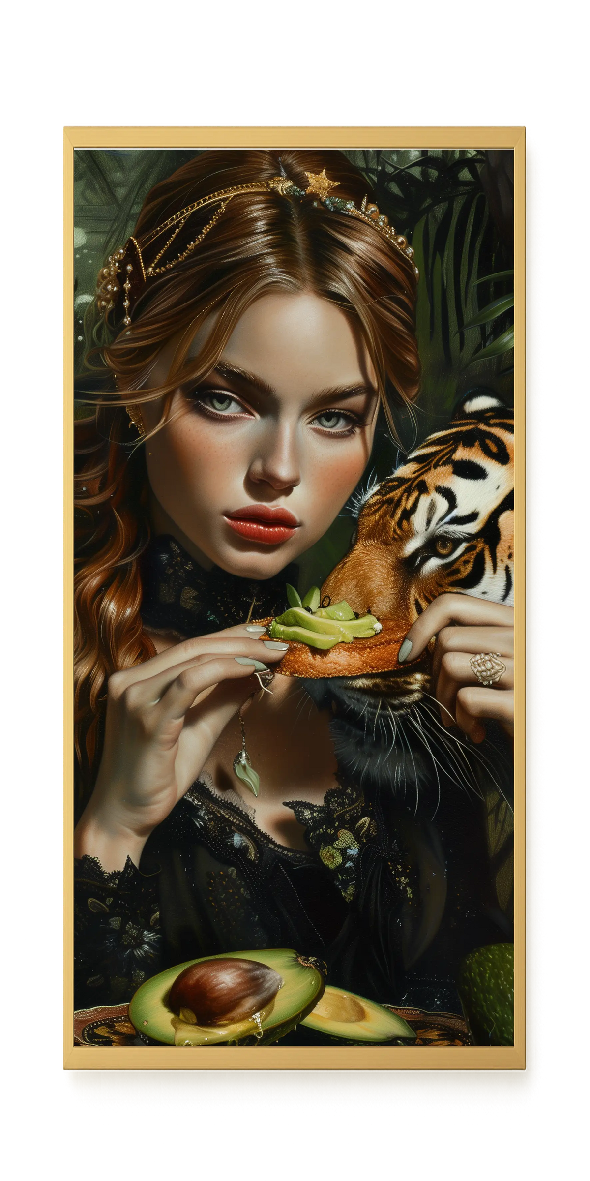 Tiger & Avocado Canvas Print
