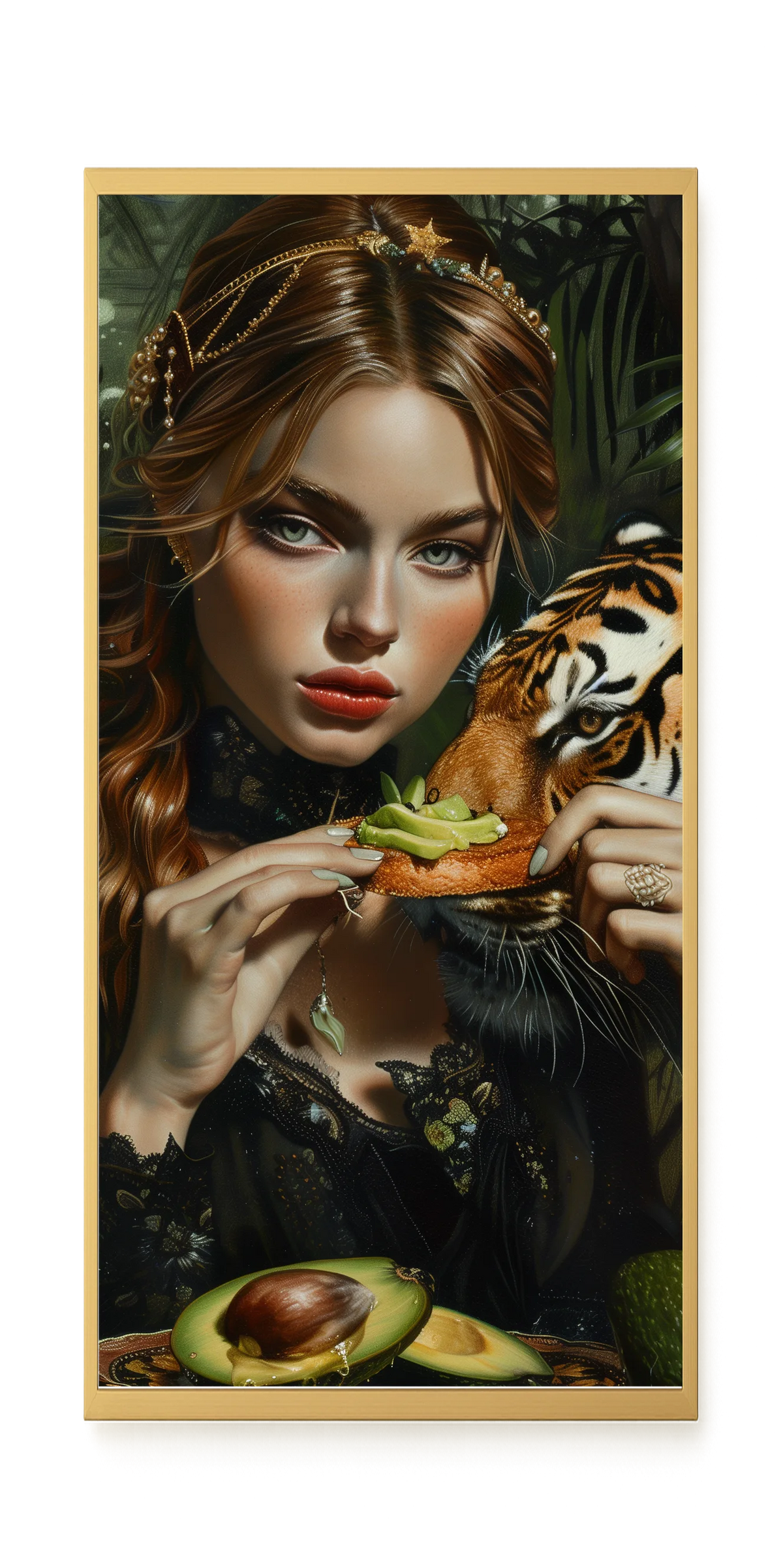 Tiger & Avocado Canvas Print