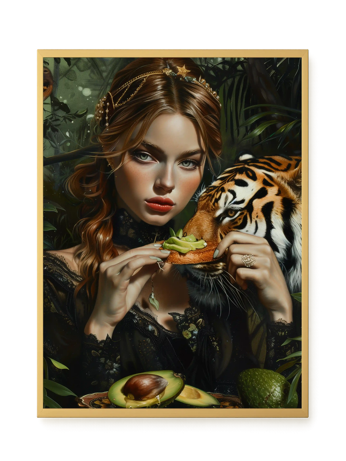 Tiger & Avocado Canvas Print