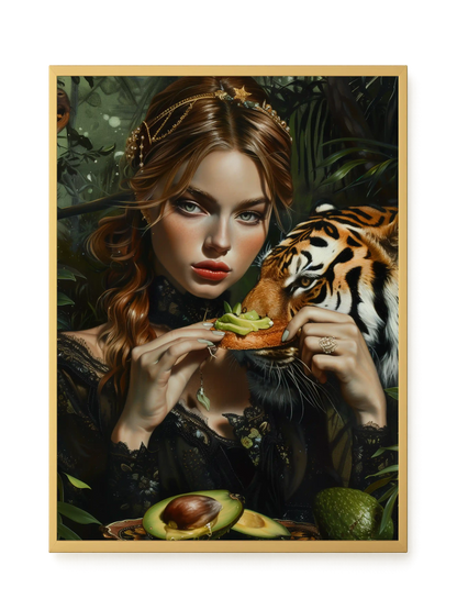 Tiger & Avocado Canvas Print