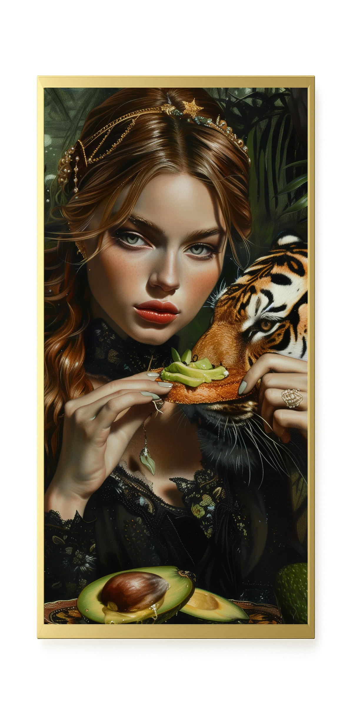Tiger & Avocado Canvas Print