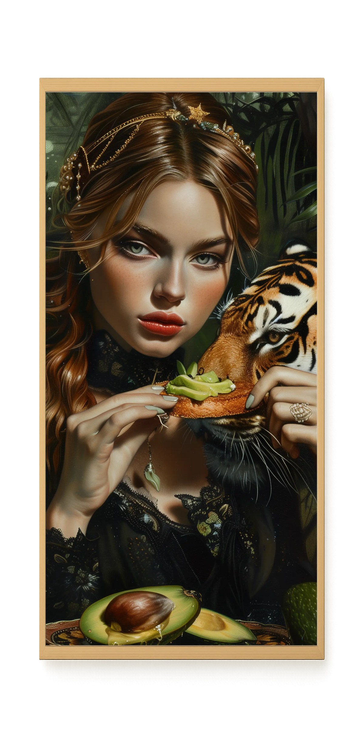 Tiger & Avocado Canvas Print