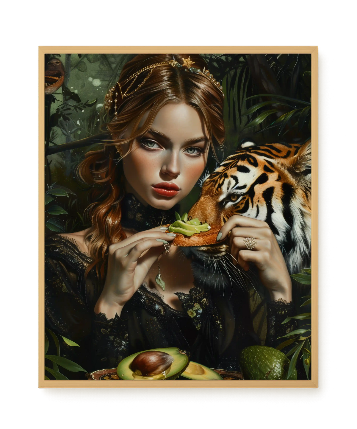Tiger & Avocado Canvas Print