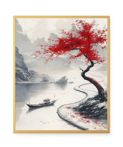 Red Tree Canvas Wall Art