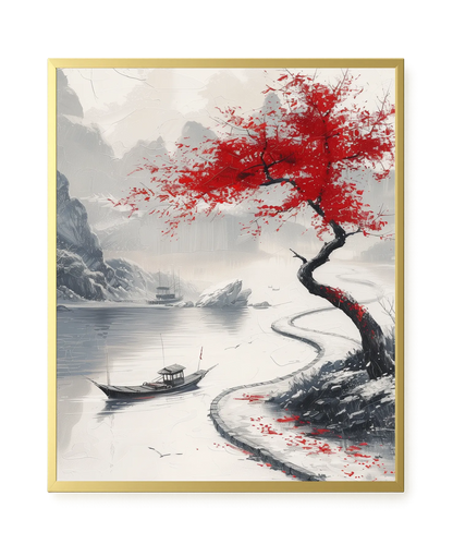 Red Tree Canvas Wall Art