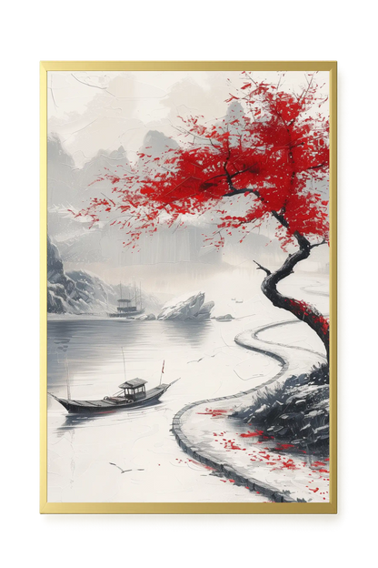 Red Tree Canvas Wall Art
