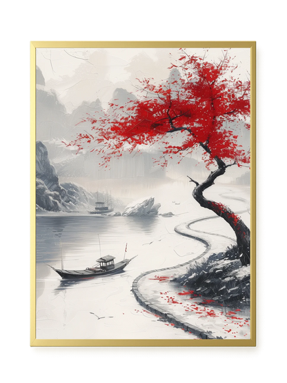 Red Tree Canvas Wall Art