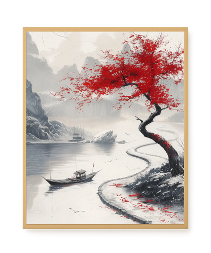 Red Tree Canvas Wall Art