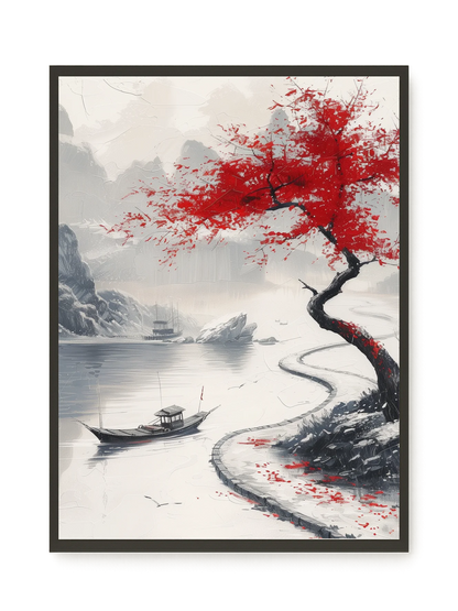 Red Tree Canvas Wall Art