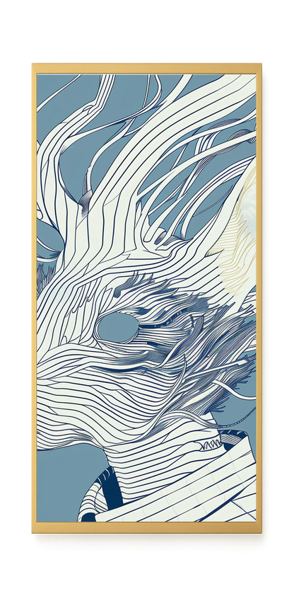 Line Rabbit Canvas Wall Art