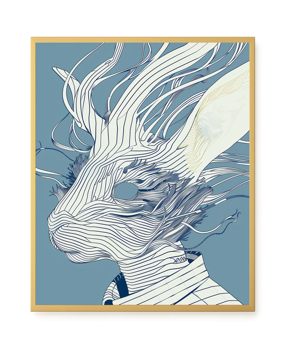 Line Rabbit Canvas Wall Art