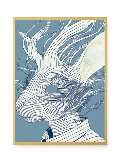 Line Rabbit Canvas Wall Art