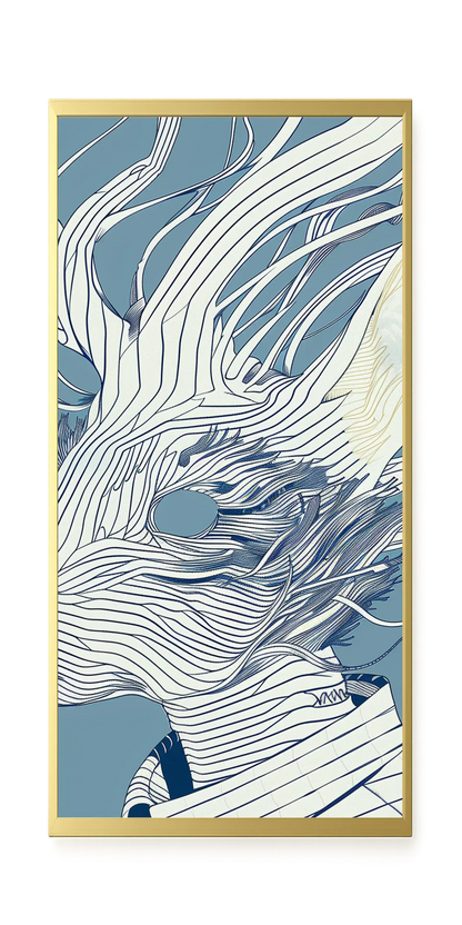 Line Rabbit Canvas Wall Art