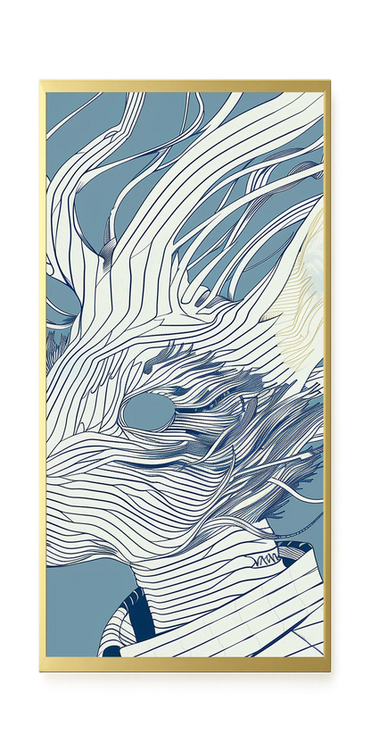 Line Rabbit Canvas Wall Art