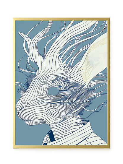 Line Rabbit Canvas Wall Art