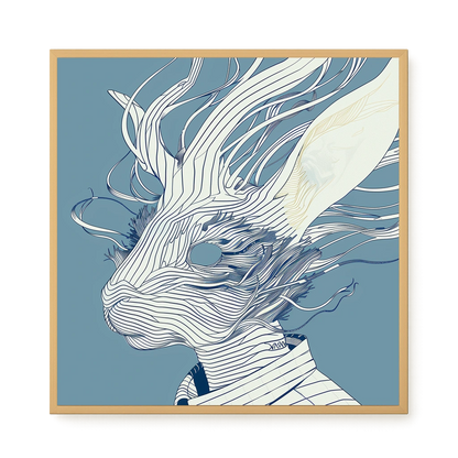 Line Rabbit Canvas Wall Art