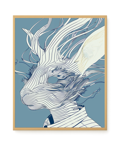 Line Rabbit Canvas Wall Art
