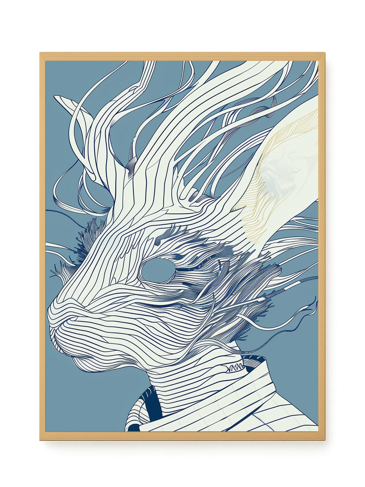 Line Rabbit Canvas Wall Art