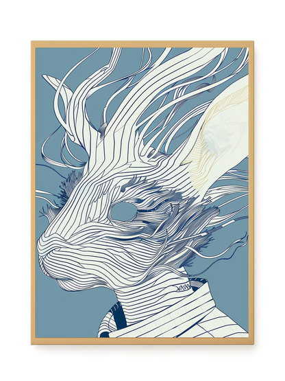 Line Rabbit Canvas Wall Art