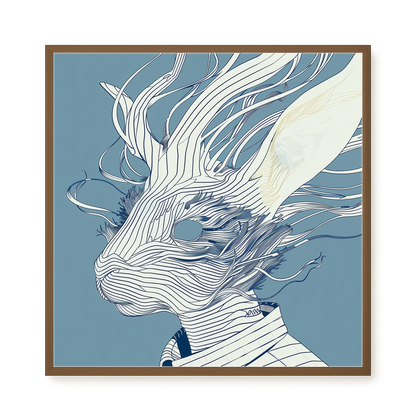 Line Rabbit Canvas Wall Art
