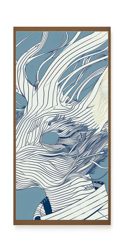 Line Rabbit Canvas Wall Art