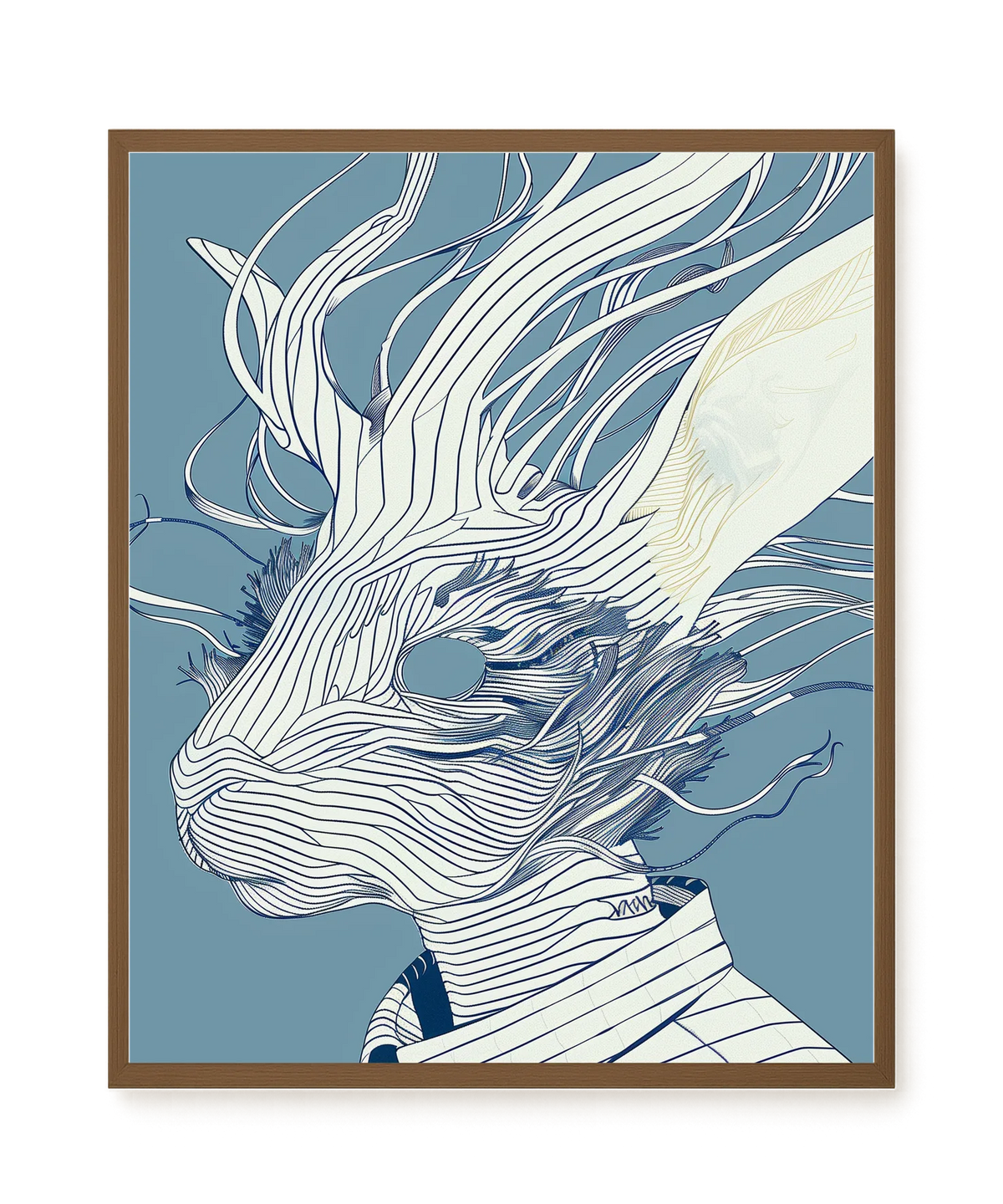 Line Rabbit Canvas Wall Art
