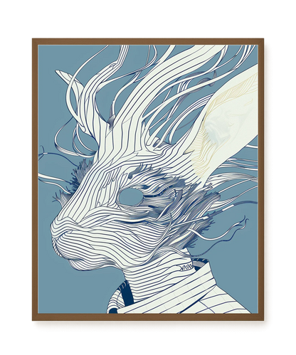 Line Rabbit Canvas Wall Art