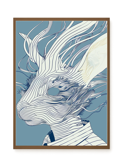 Line Rabbit Canvas Wall Art