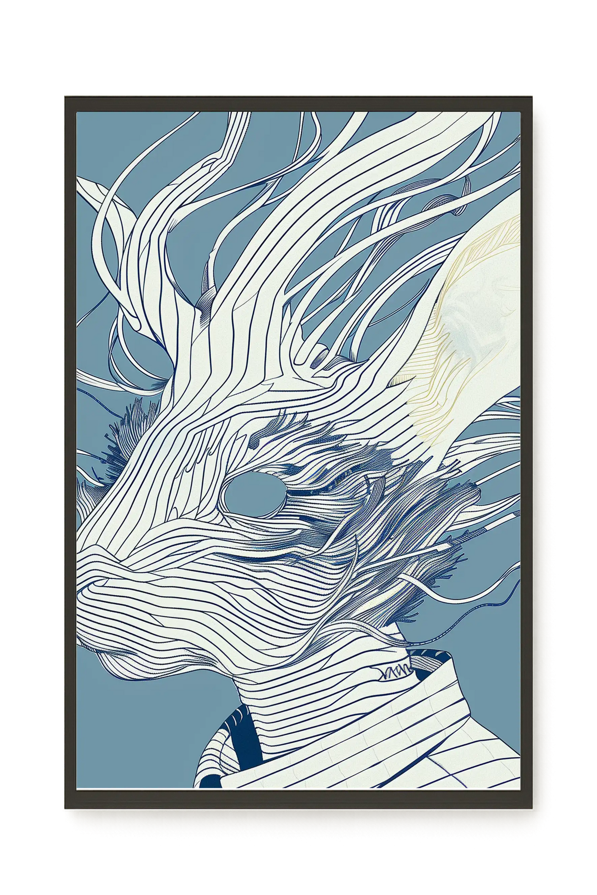 Line Rabbit Canvas Wall Art