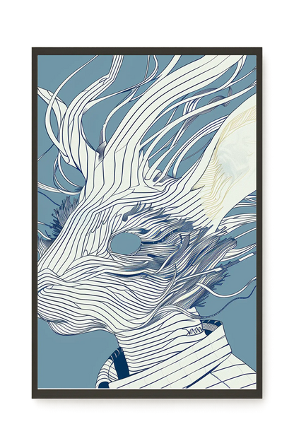 Line Rabbit Canvas Wall Art