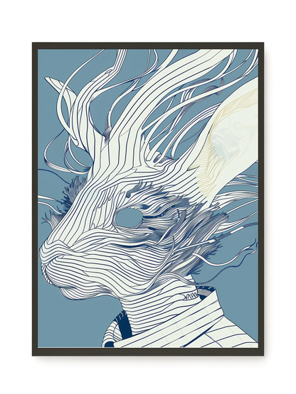 Line Rabbit Canvas Wall Art