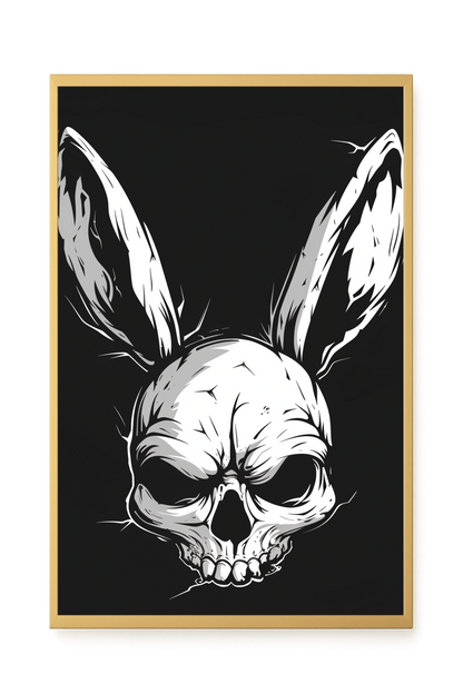 Skull Rabbit Canvas Wall Art
